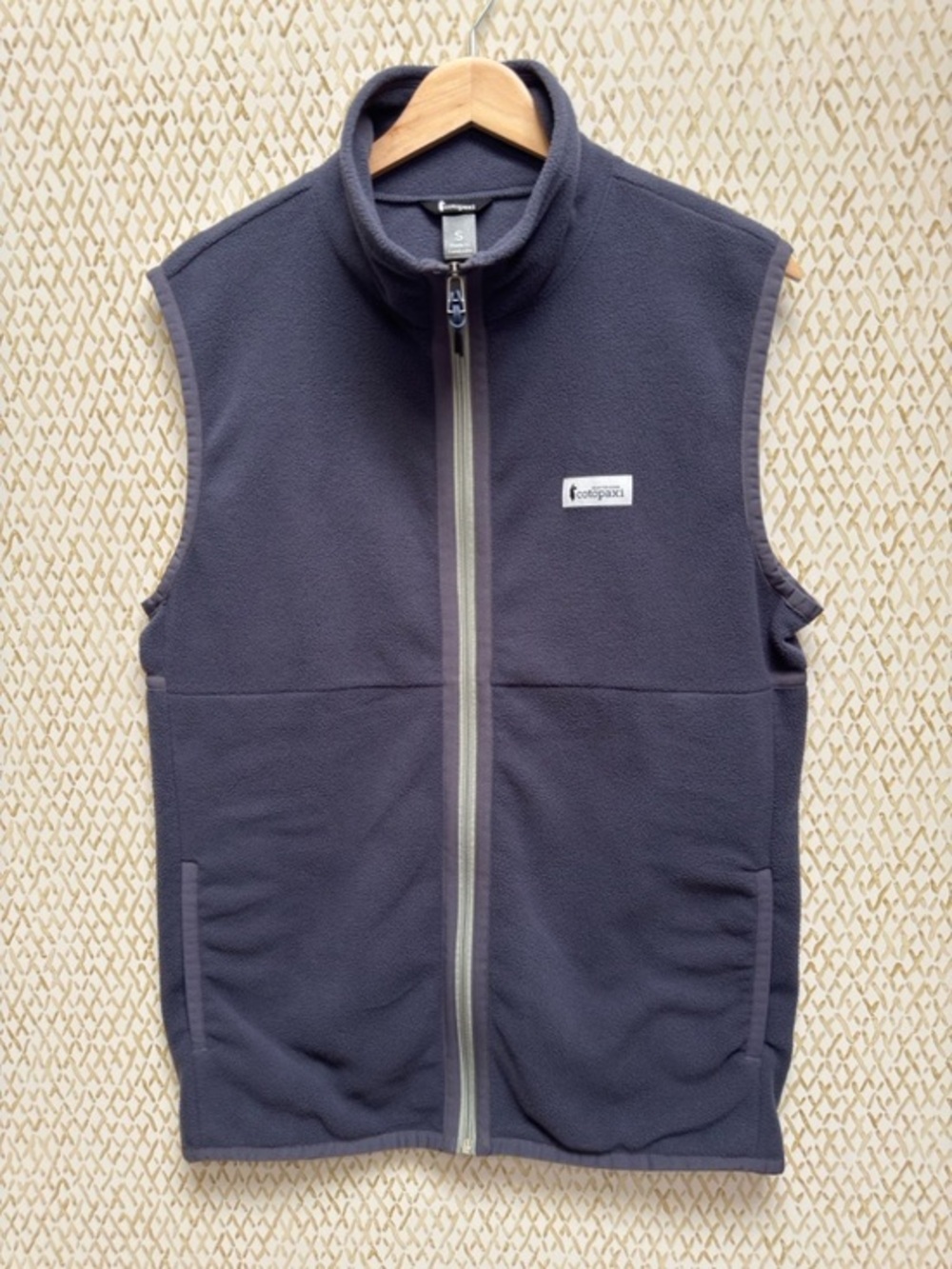 Cotopaxi Fleece Vest Navy Full Zip Gorpcore Outdoor Hiking Recycled Poly Sz S